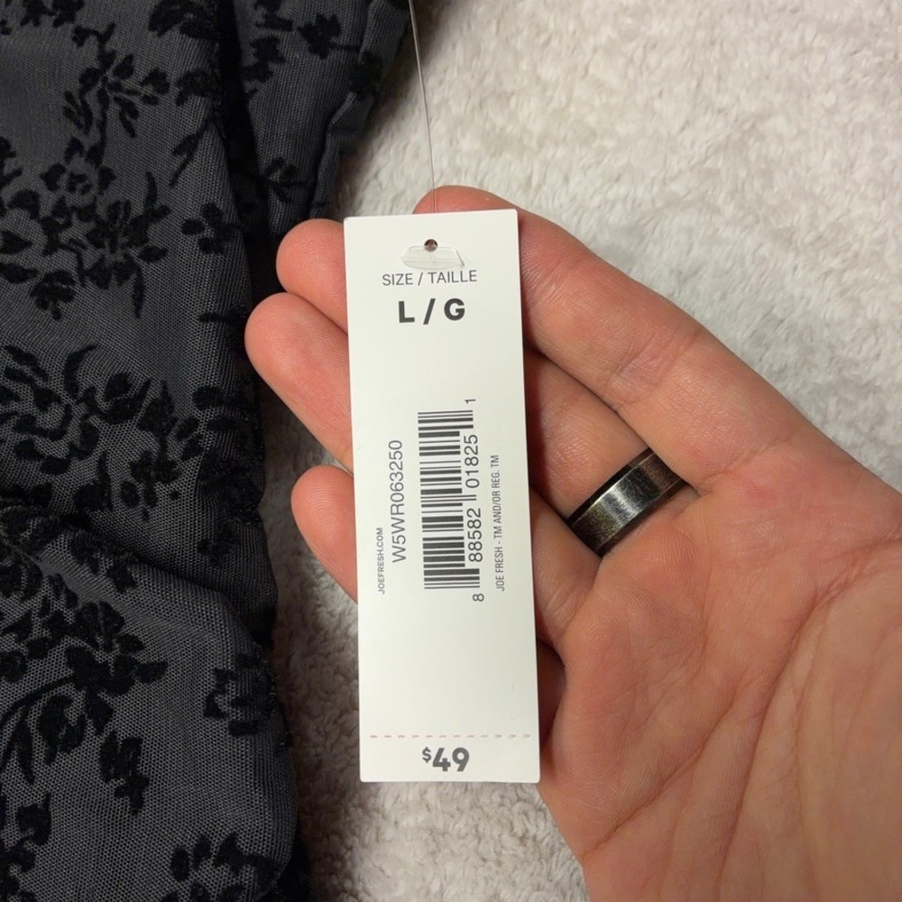 NWT Velvet Burnout Ruched Black Floral Midi Dress Lined Womens Large - Picture 3 of 10